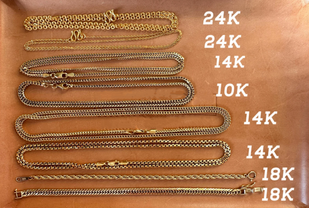 Comparing 10K, 14K, 18K, 22K and 24K