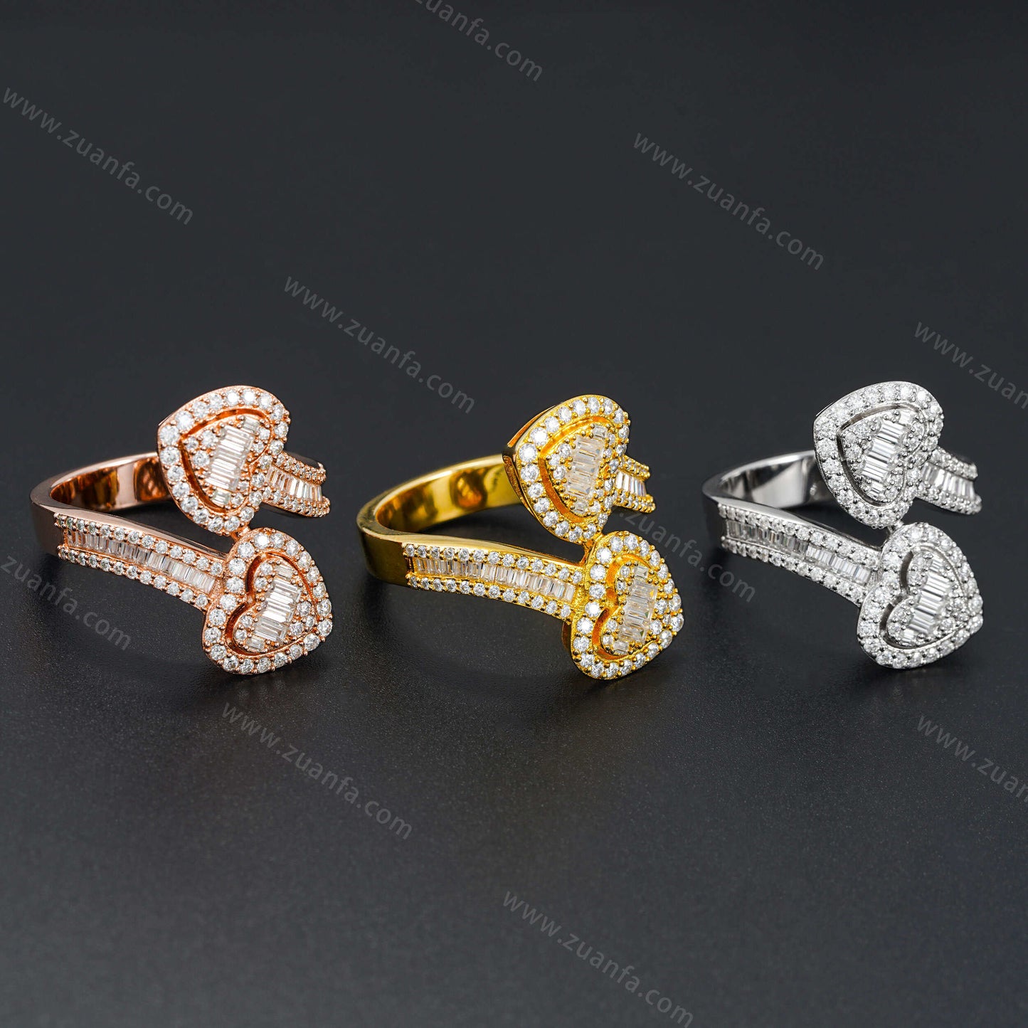 Iced Out Fashion Hip Hop High Quality Heart Moissanite Ring