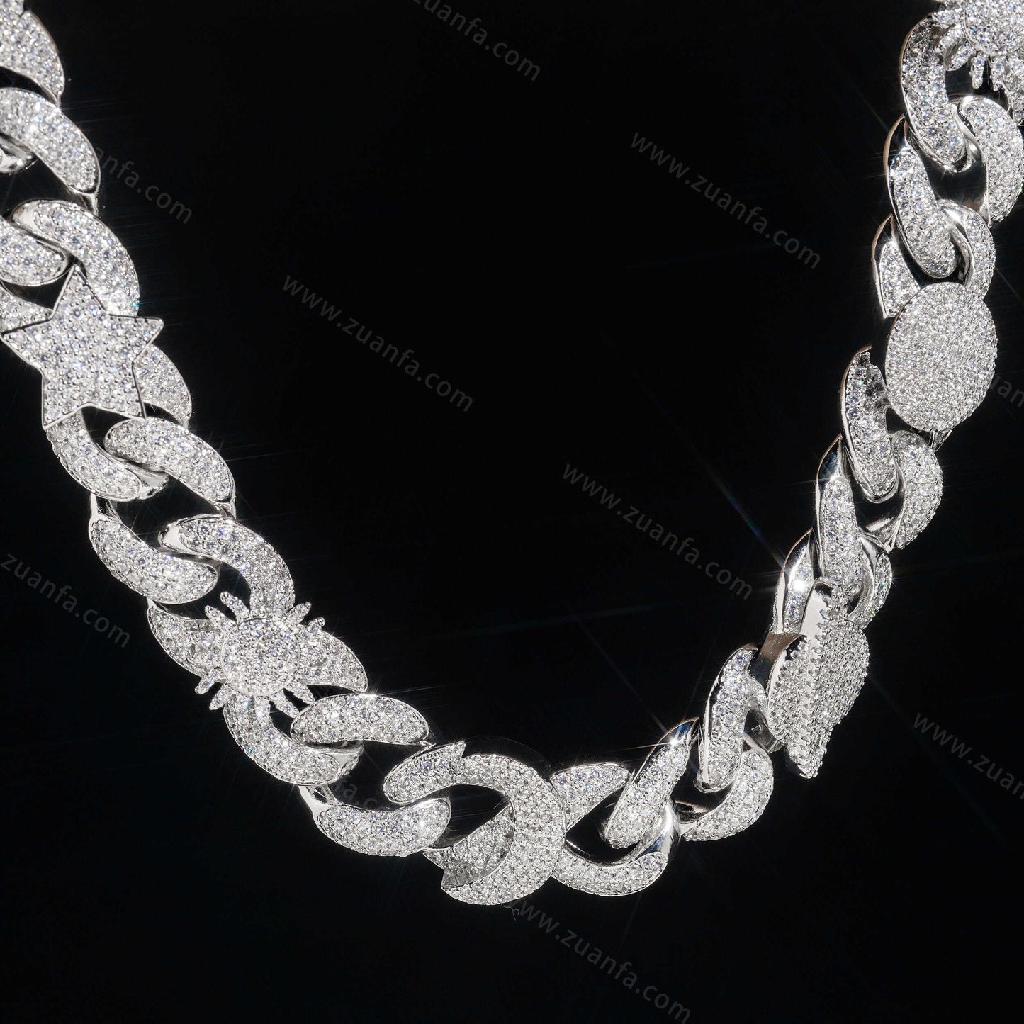 Fashion Hip Hop New Design 15MM Infinity Diamond Cuban Link Chain