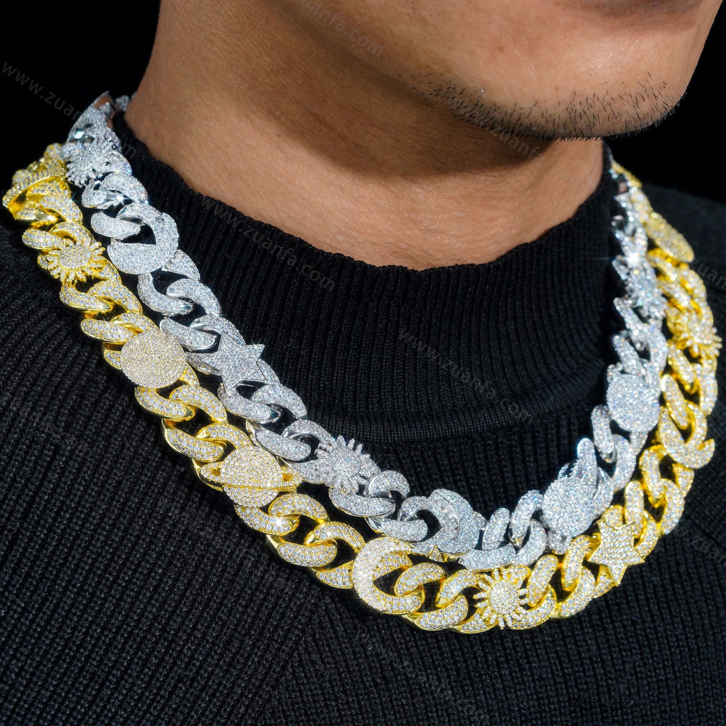 Fashion Hip Hop New Design 15MM Infinity Diamond Cuban Link Chain
