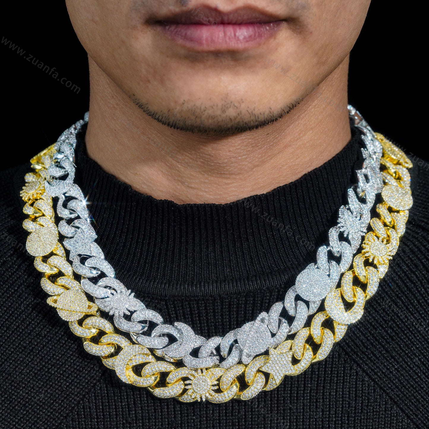 Fashion Hip Hop New Design 15MM Infinity Diamond Cuban Link Chain