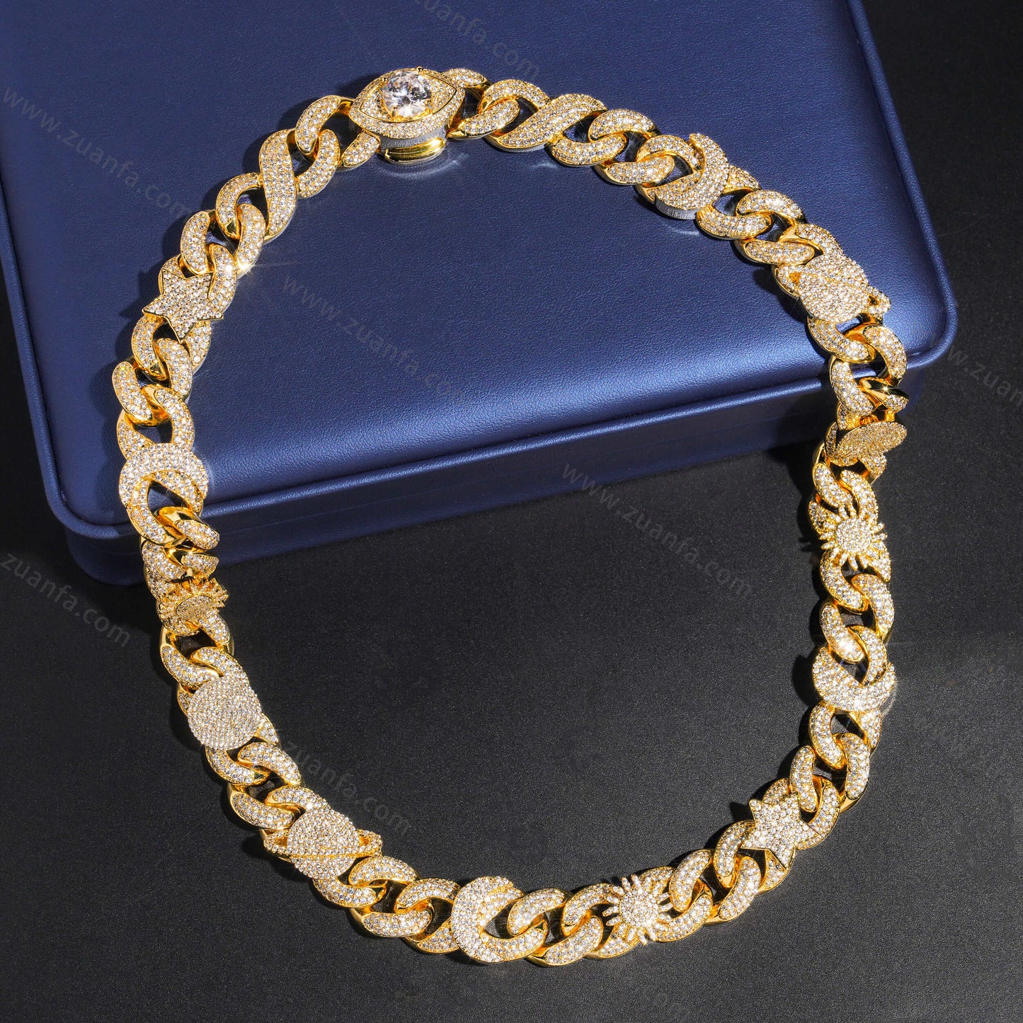 Fashion Hip Hop New Design 15MM Infinity Diamond Cuban Link Chain