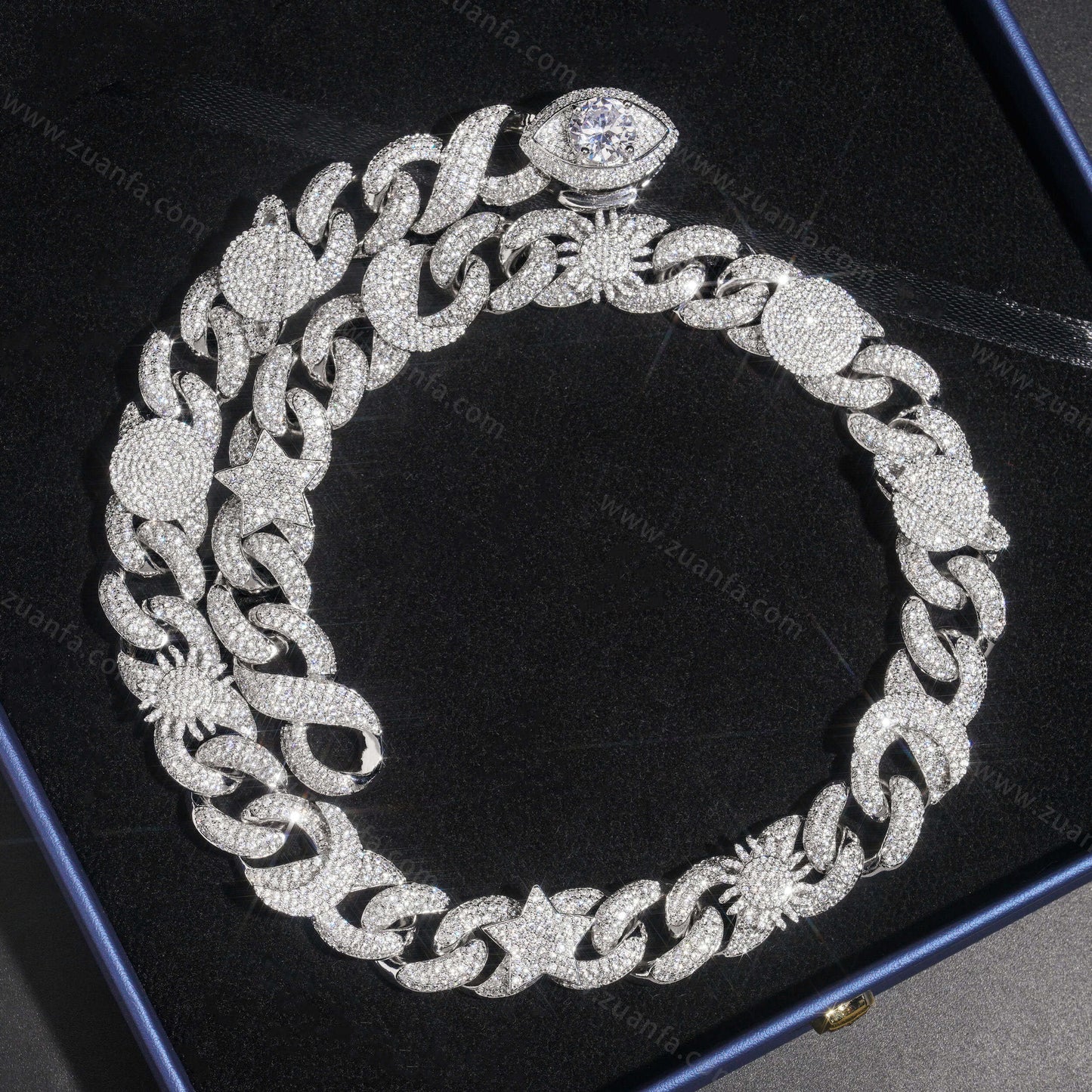 Fashion Hip Hop New Design 15MM Infinity Diamond Cuban Link Chain