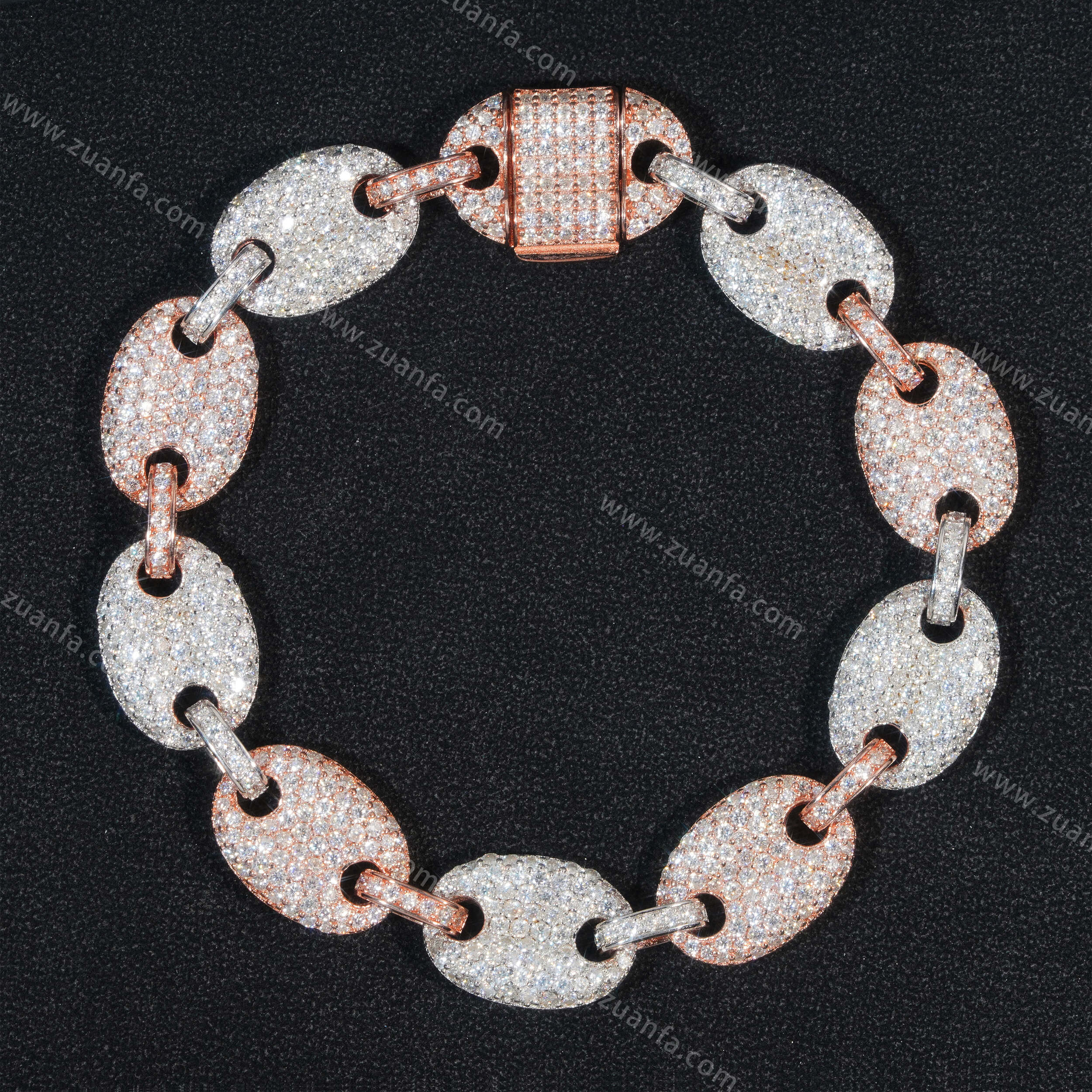 Pig Nose Design 13mm Moissanite Cuban Link Bracelet – Zuanfa Jewelry