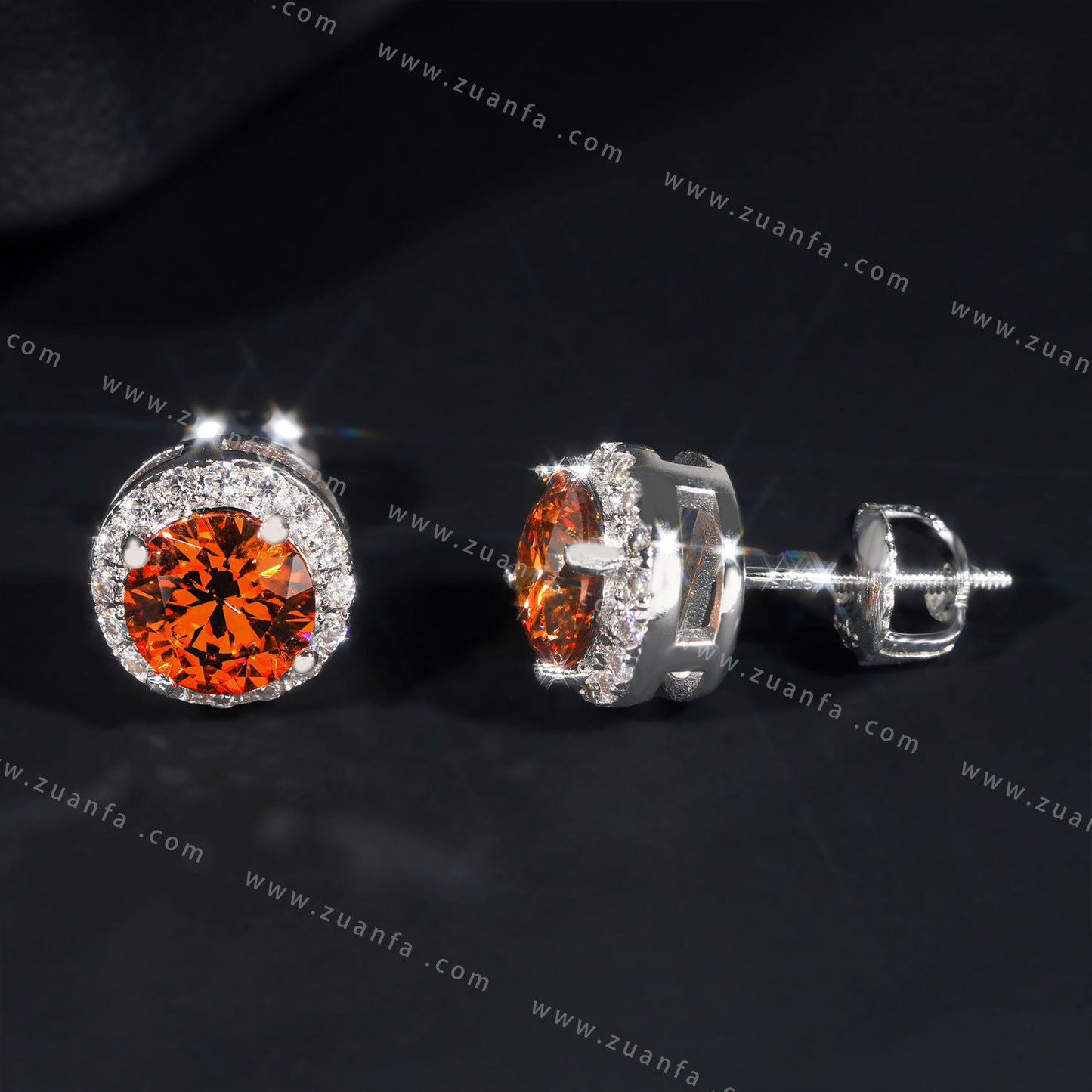 Various Color Moissanite Stud Earring 18K Gold