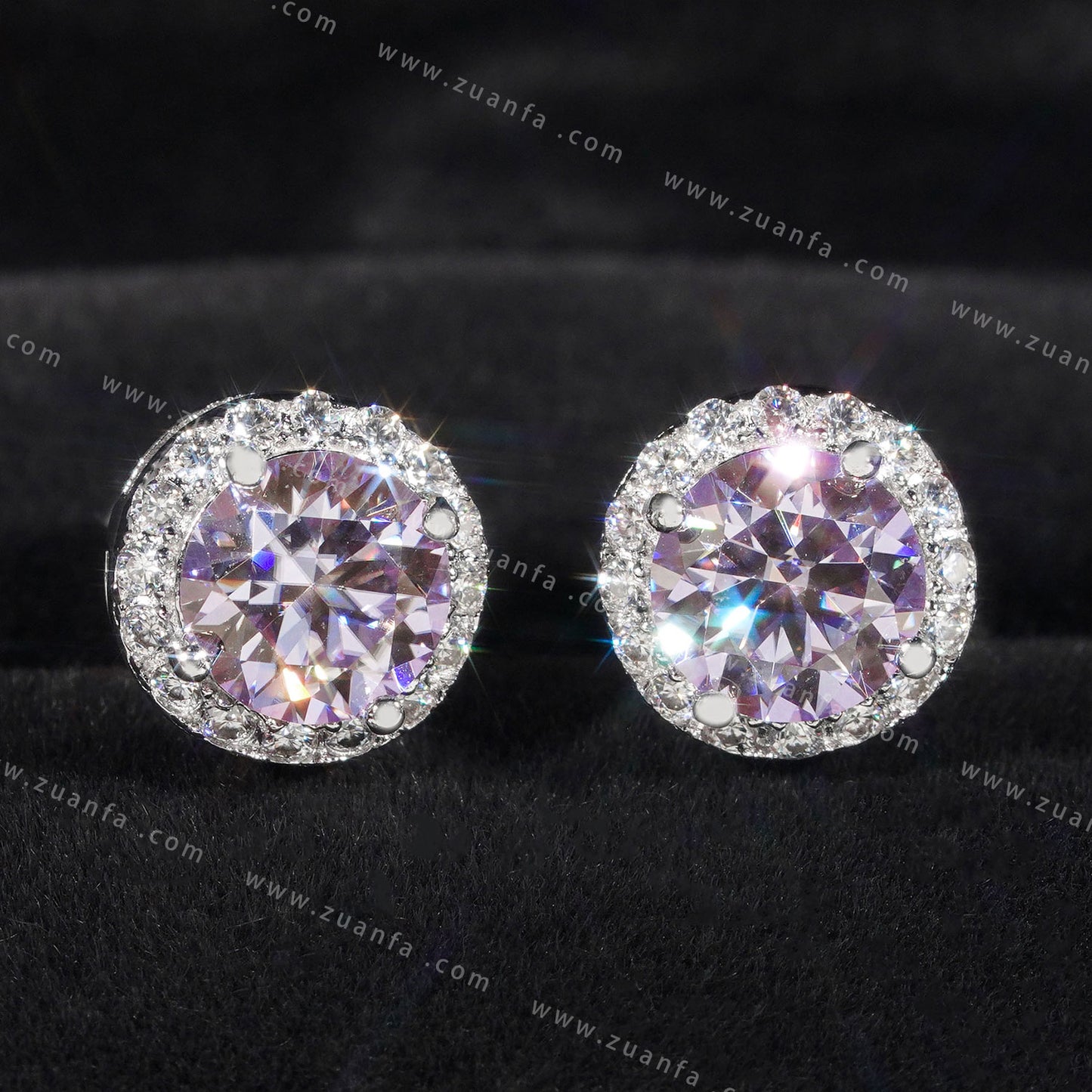 Various Color Moissanite Stud Earring 18K Gold