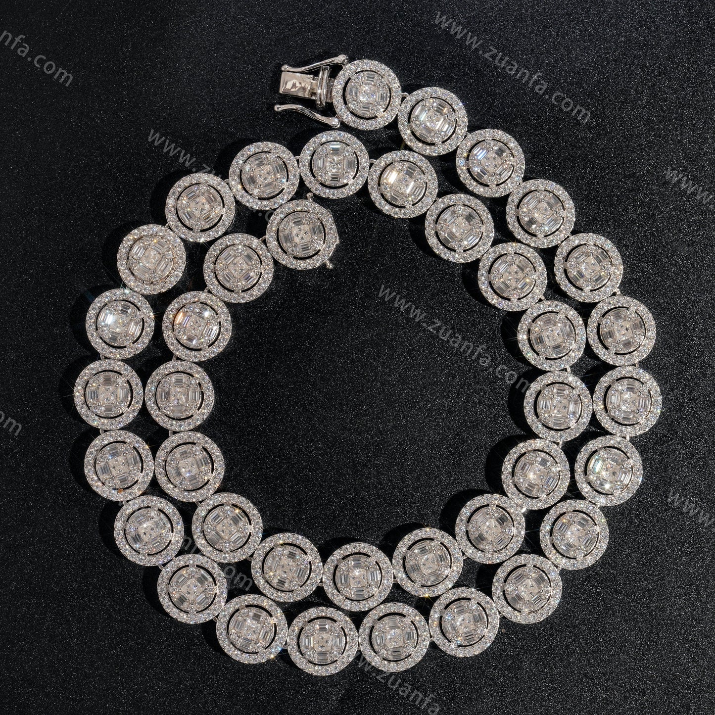 ZUANFA Sunflower 13MM Moissanite Cuban Link Chain