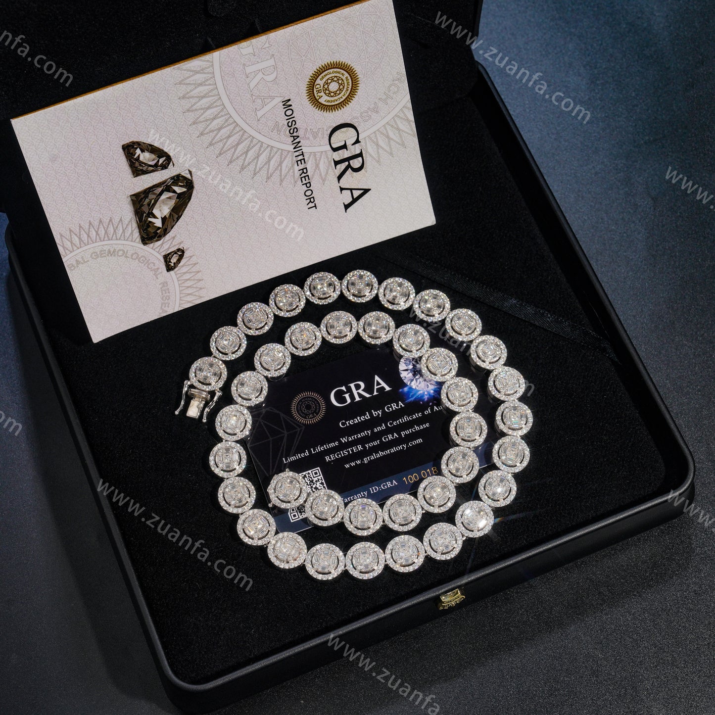 ZUANFA Sunflower 13MM Moissanite Cuban Link Chain
