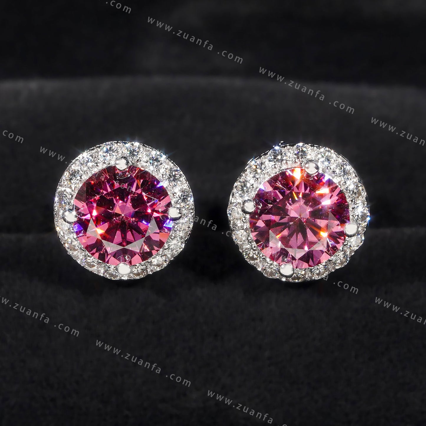 Various Color Moissanite Stud Earring 18K Gold