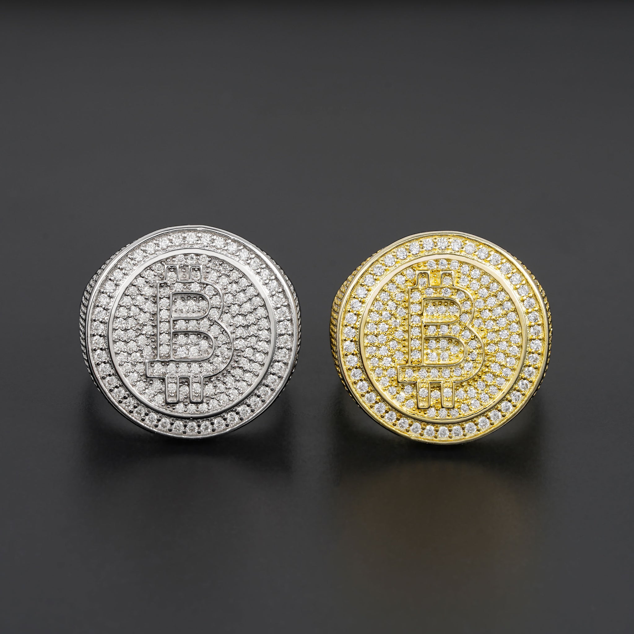 Hip hop jewelry custom moissanite diamond bitcoin ring for men – Zuanfa  Jewelry