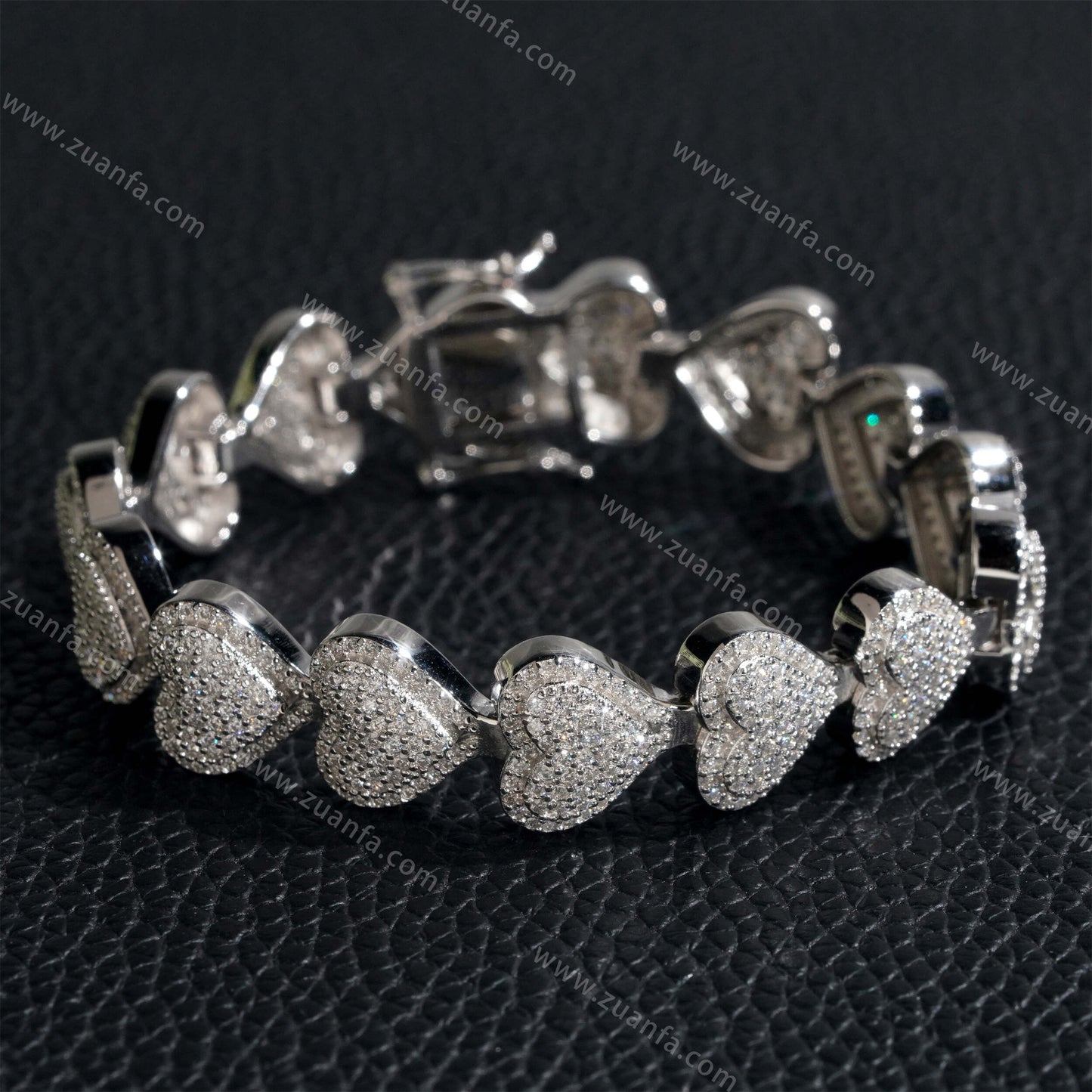 Heart Shape 13MM Moissanite Cuban Link Chain
