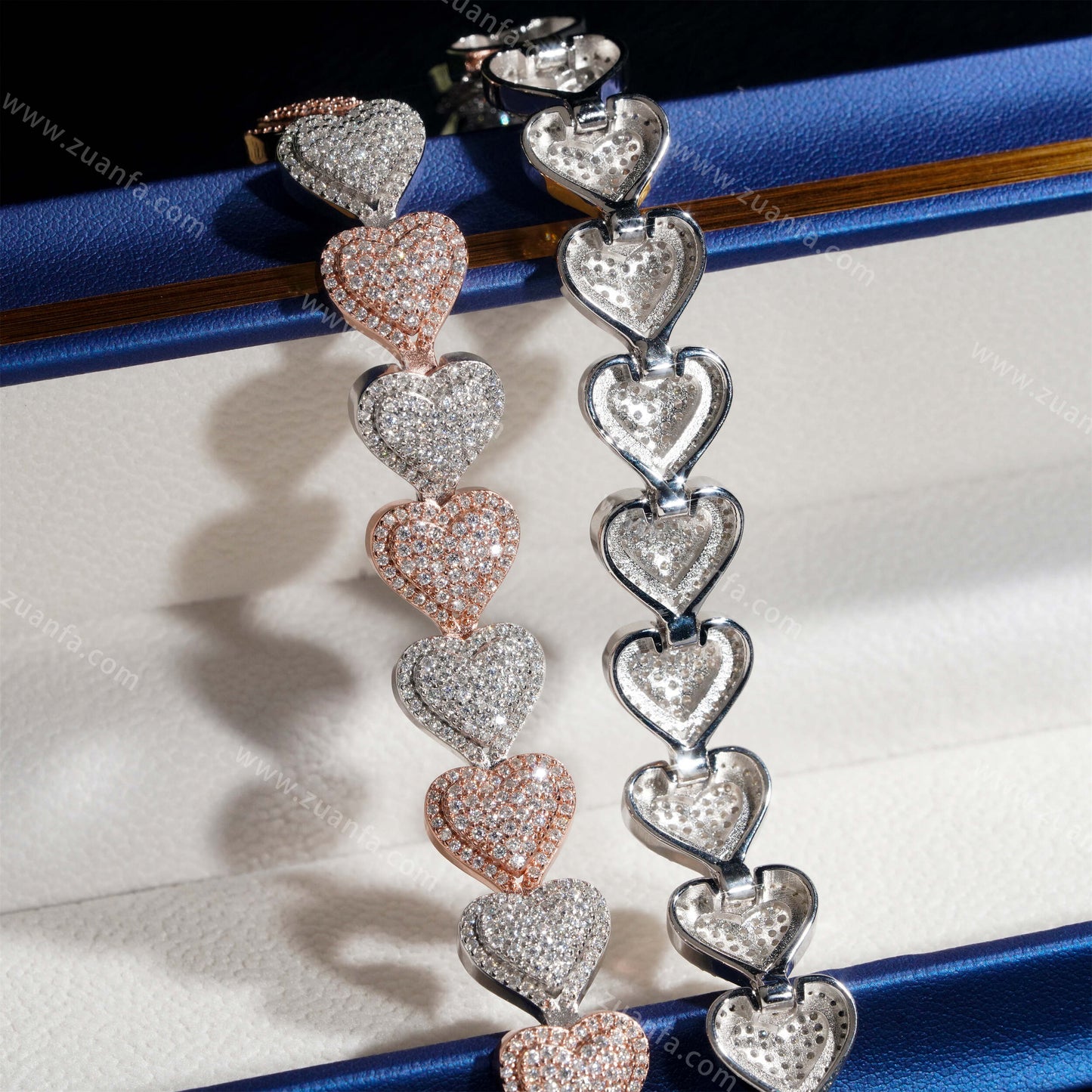 Heart Shape 13MM Moissanite Cuban Link Chain