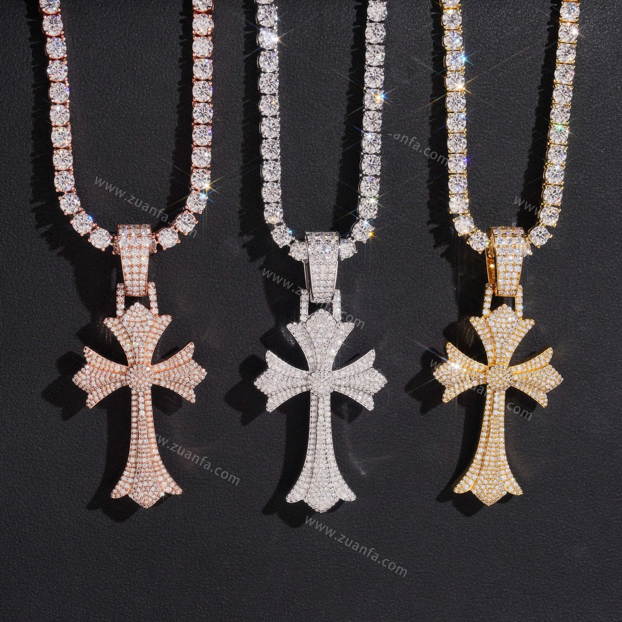 925 Silver VVS Moissanite Cross Pendant BP3848 – Zuanfa Jewelry