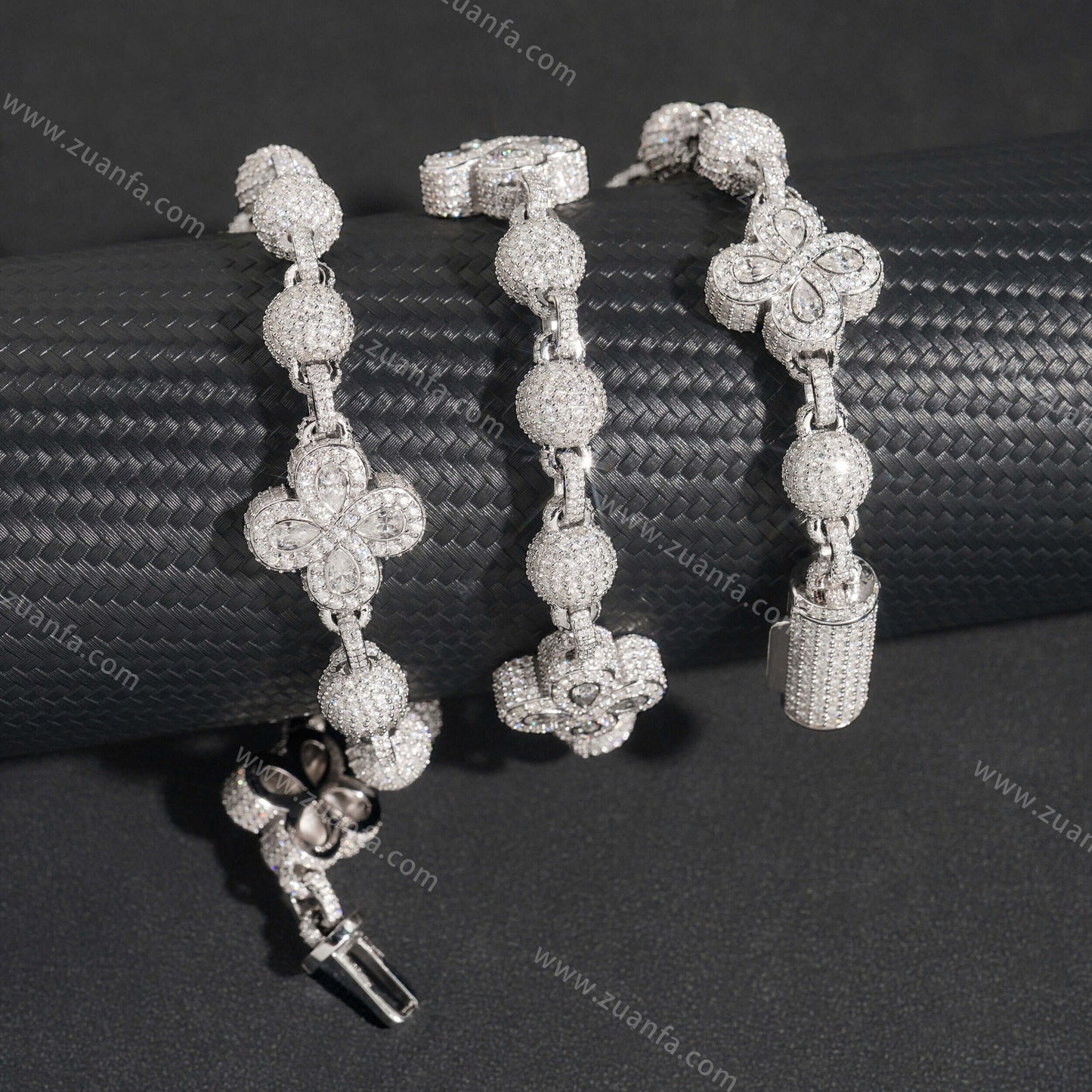 Mixed Flower 10mm Moissanite Bead Chain