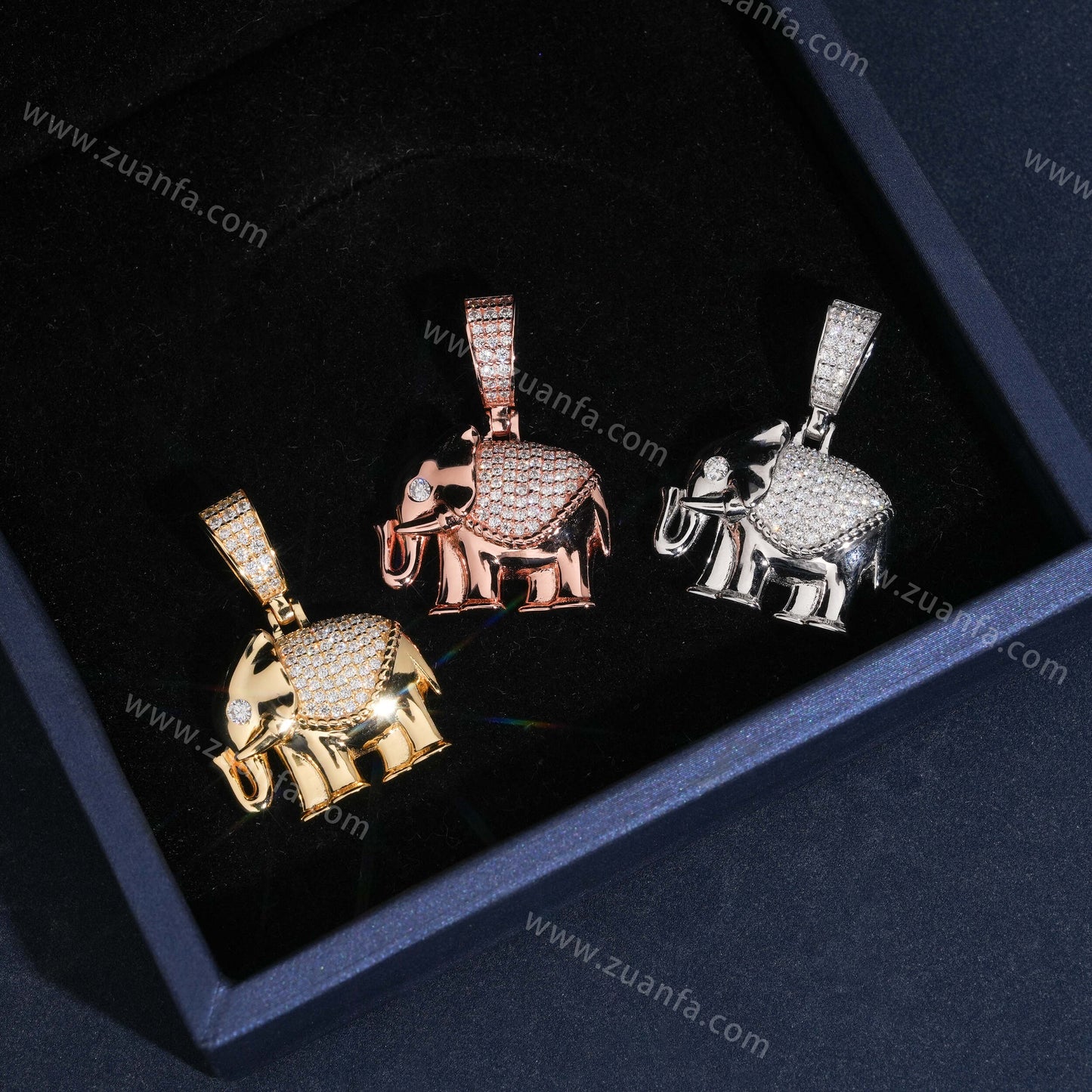 ZUANFA  Elephant Moissanite Diamond Pendant