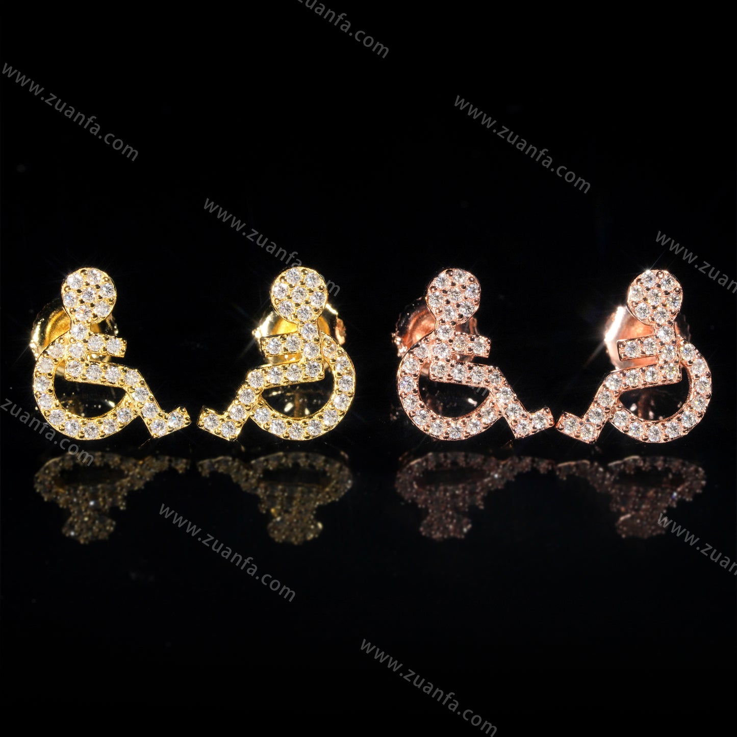 Iced Out Moissanite Wheelchair Earring