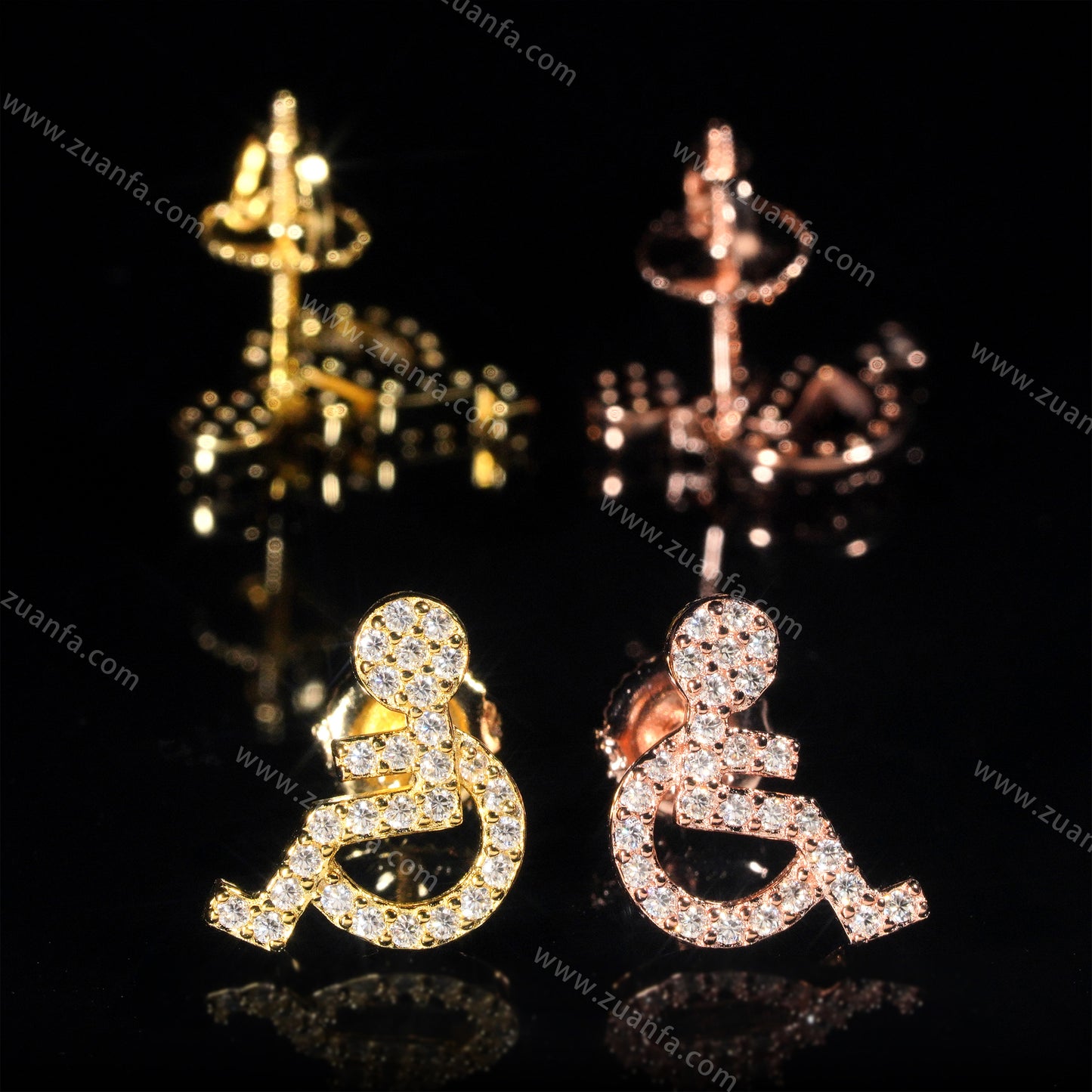 Iced Out Moissanite Wheelchair Earring