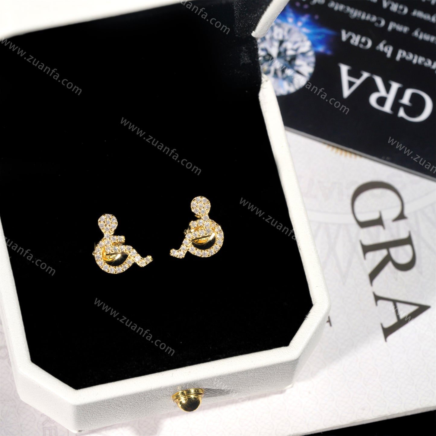 Iced Out Moissanite Wheelchair Earring
