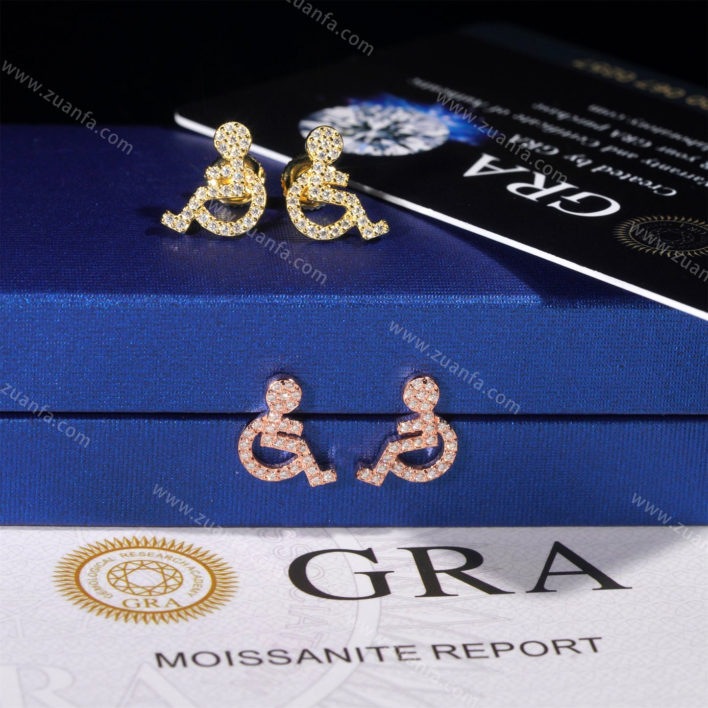 Iced Out Moissanite Wheelchair Earring