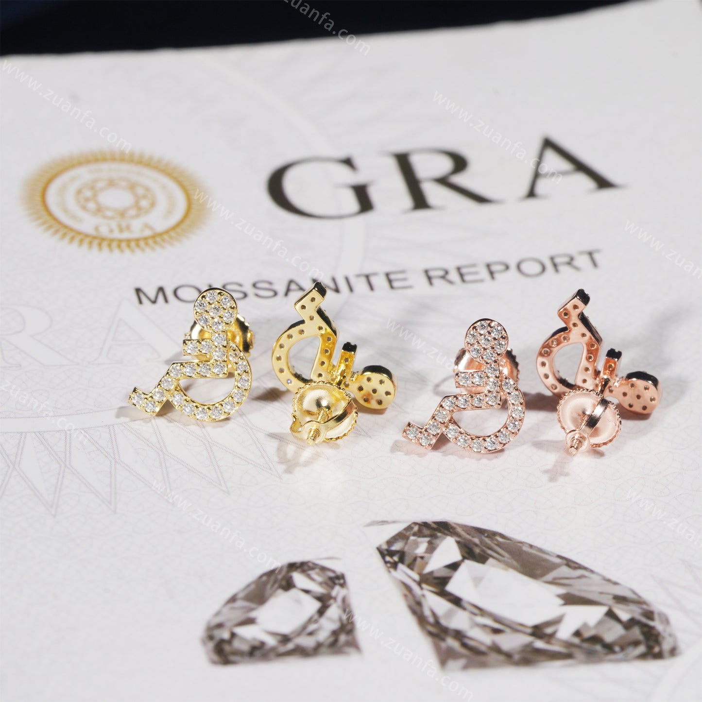 Iced Out Moissanite Wheelchair Earring