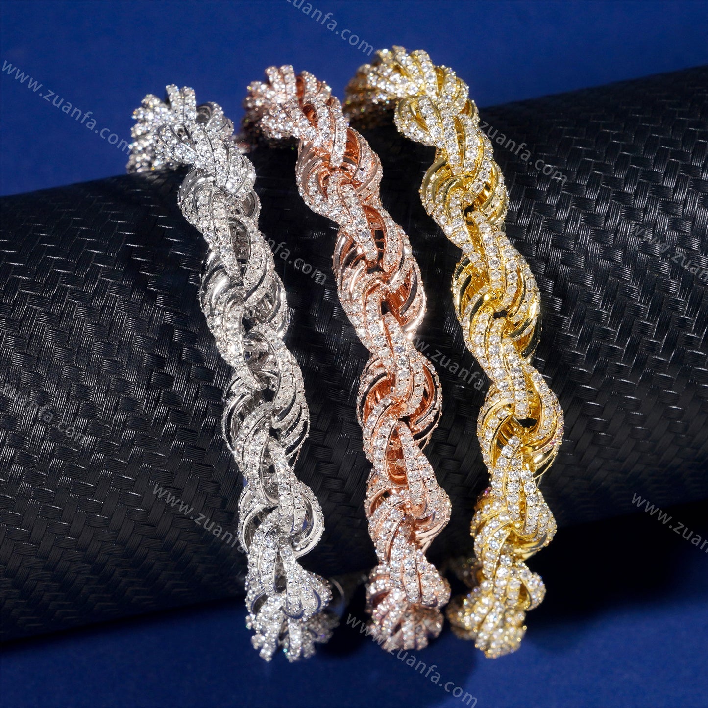 ZUANFA Fully Iced Out 10MM Moissanite Rope Chain