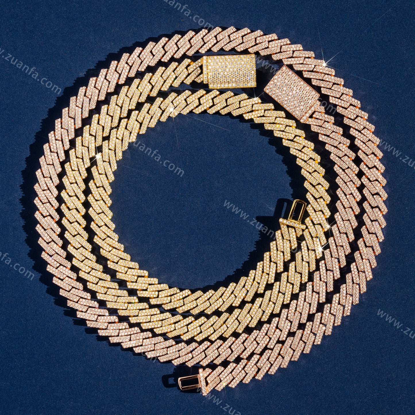 Straight Two Row 8mm Moissanite Cuban Link Chain