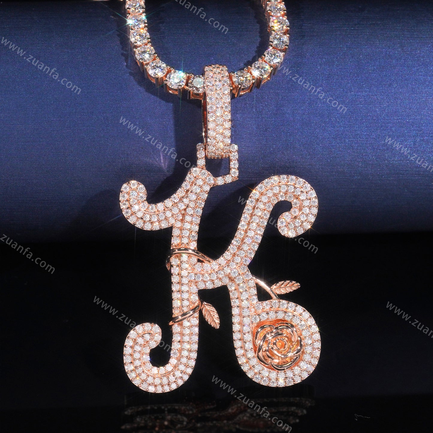 Custom Letter K Moissanite Pendant