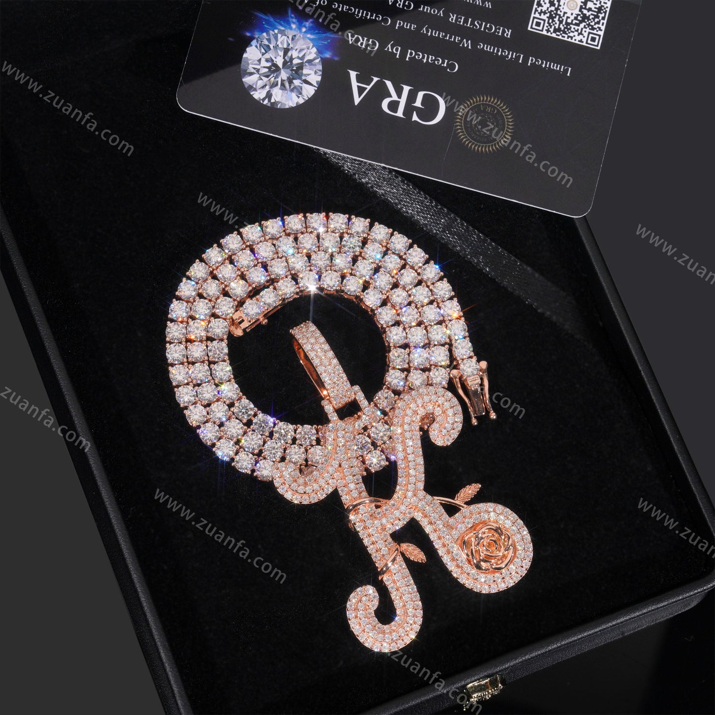 Custom Letter K Moissanite Pendant