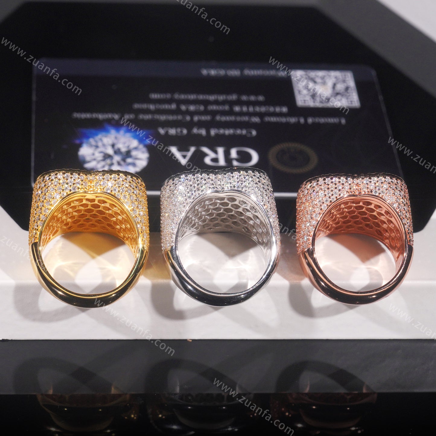 Hip Hop Moissanite Heart Ring
