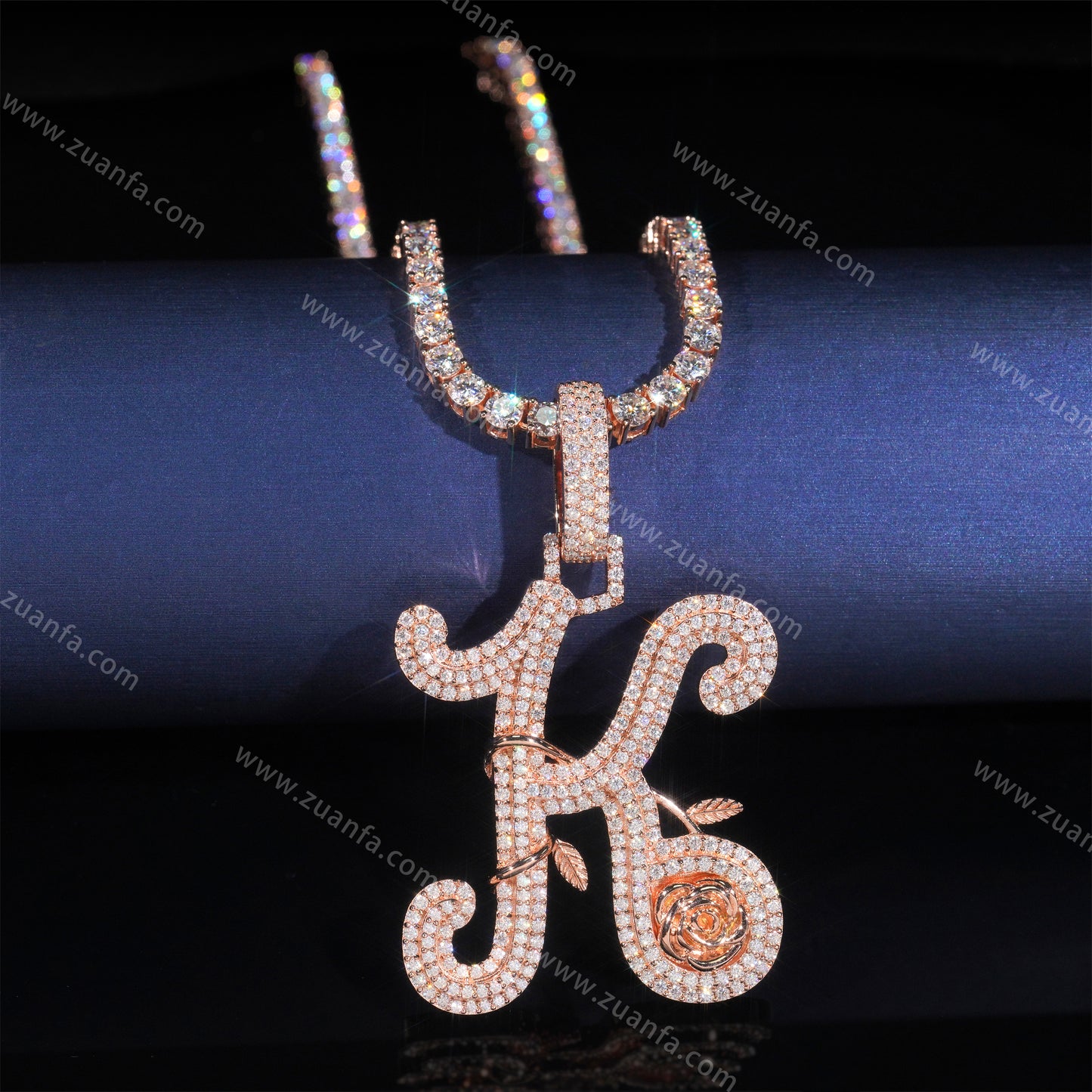Custom Letter K Moissanite Pendant