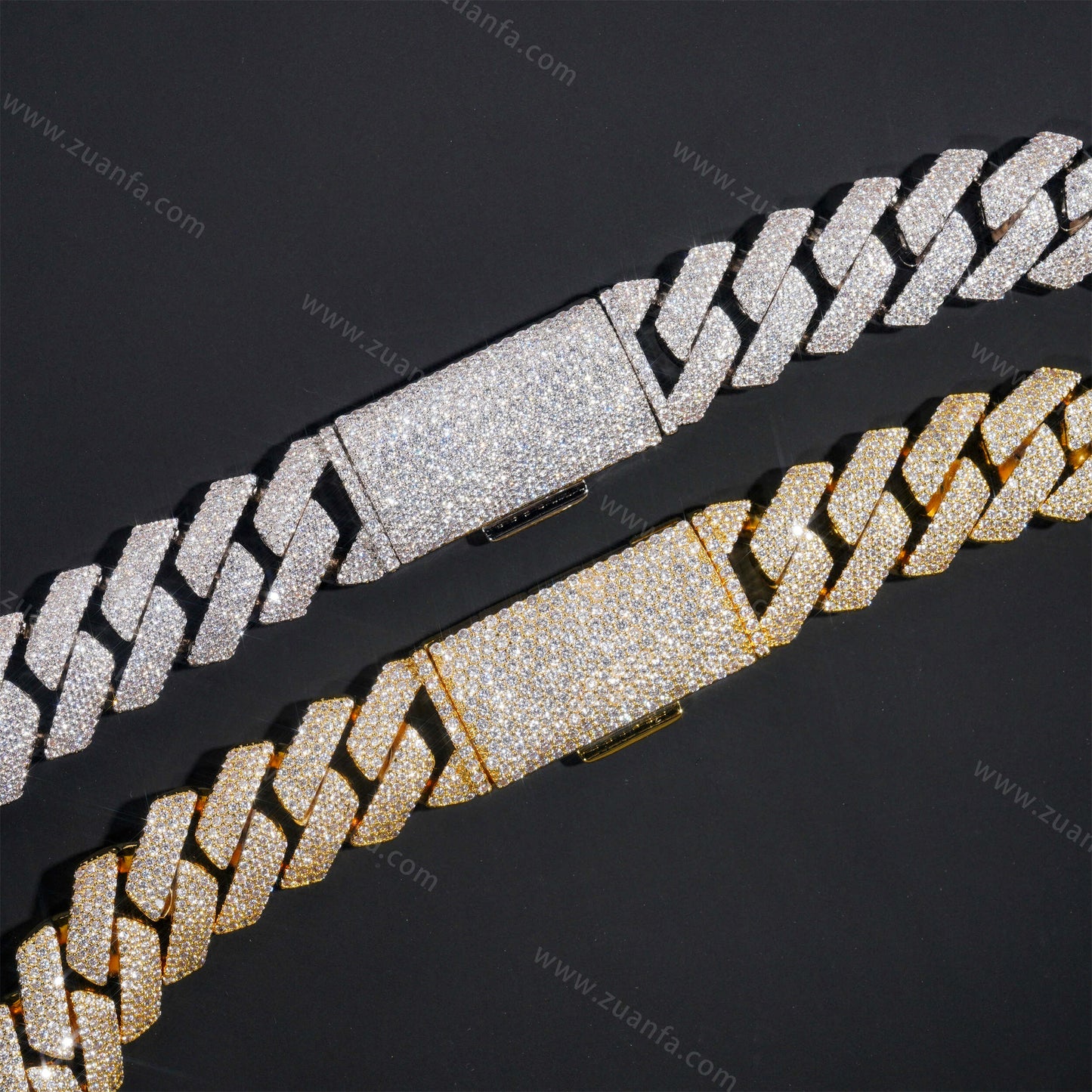 Four Row Diamond 18MM Cuban Link Chain
