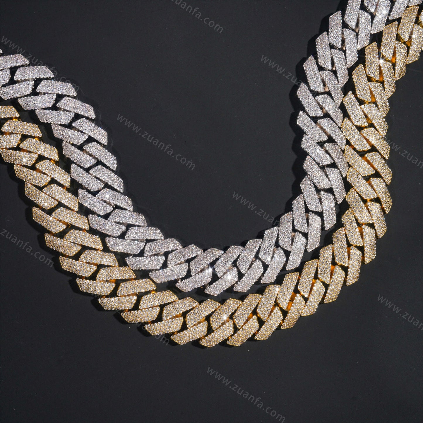 Four Row Diamond 18MM Cuban Link Chain