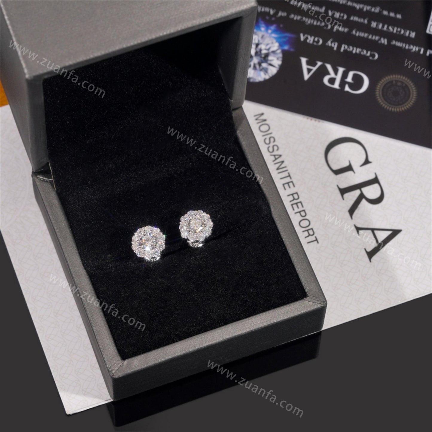 Zuanfa Jewelry Cluster Hip Hop Moissanite Earrings