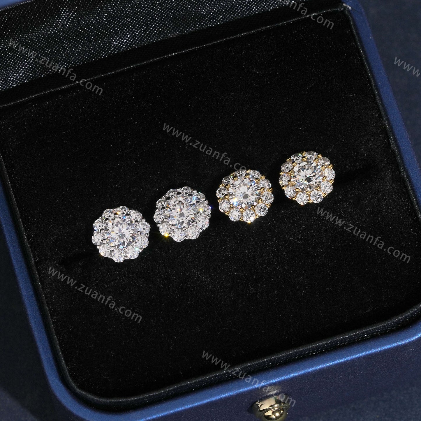 Zuanfa Jewelry Cluster Hip Hop Moissanite Earrings